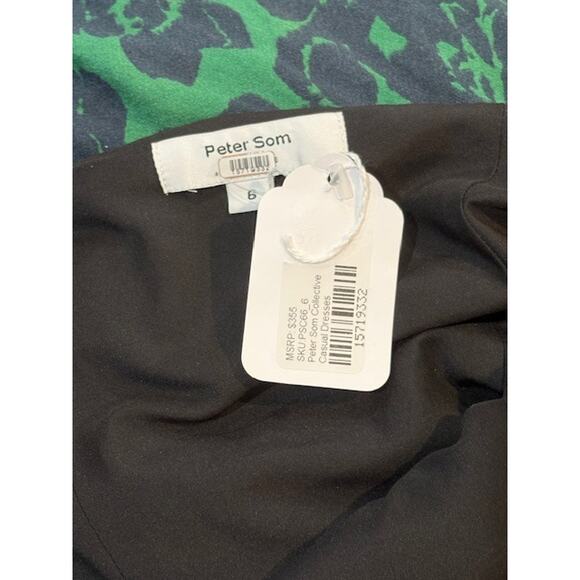 Peter Som Blue and Green Floral Print ¾ Sleeve Midi Dress – Like New – Size 6 - Picture 7 of 8